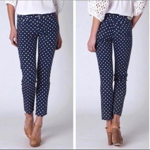 AG Stevie Ankle Jean Blue & White Polka Dot